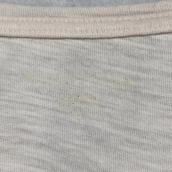 EILEEN FISHER Top M Slub Organic Cotton Jersey V-Neck Short Sleeve Light Pink - Picture 5 of 11